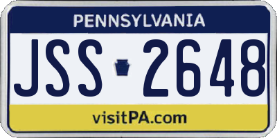 PA license plate JSS2648