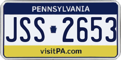 PA license plate JSS2653