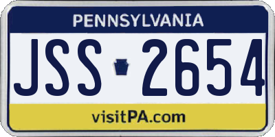 PA license plate JSS2654