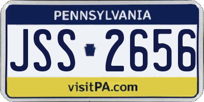 PA license plate JSS2656