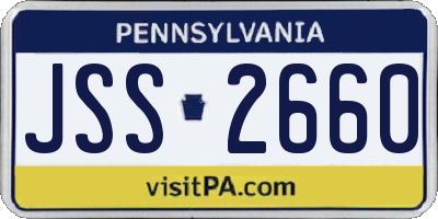 PA license plate JSS2660