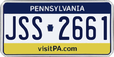 PA license plate JSS2661