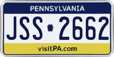 PA license plate JSS2662