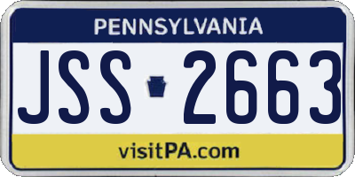 PA license plate JSS2663