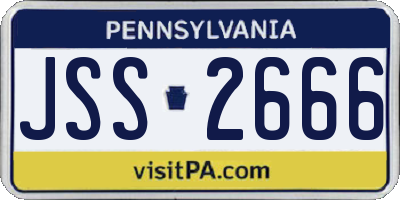PA license plate JSS2666