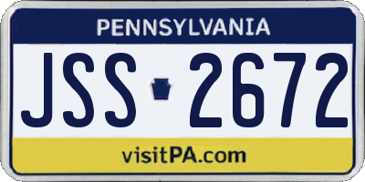 PA license plate JSS2672