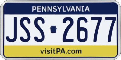 PA license plate JSS2677