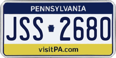 PA license plate JSS2680