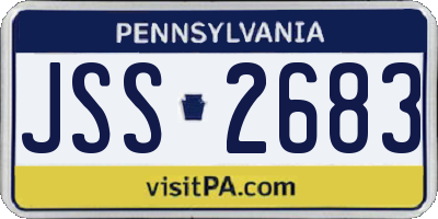 PA license plate JSS2683