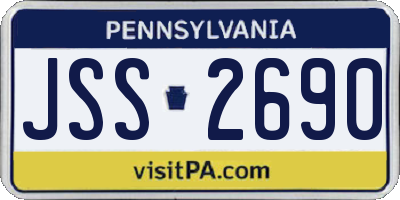 PA license plate JSS2690