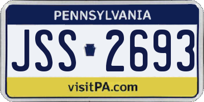 PA license plate JSS2693