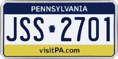 PA license plate JSS2701