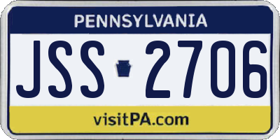 PA license plate JSS2706