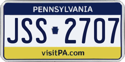 PA license plate JSS2707