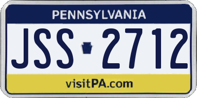 PA license plate JSS2712