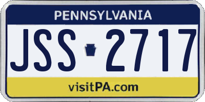 PA license plate JSS2717