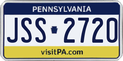 PA license plate JSS2720
