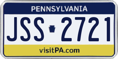 PA license plate JSS2721
