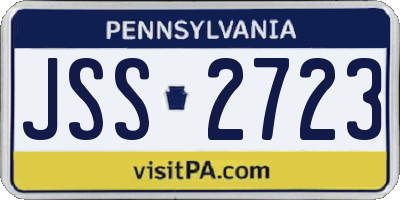 PA license plate JSS2723