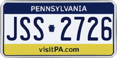 PA license plate JSS2726