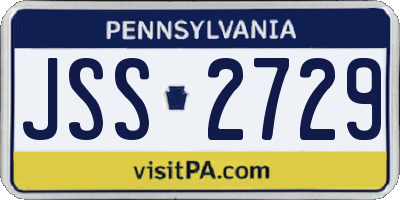 PA license plate JSS2729