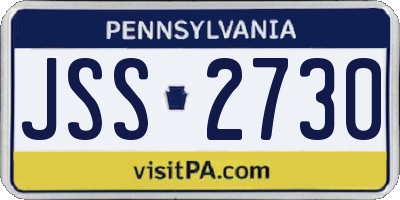 PA license plate JSS2730