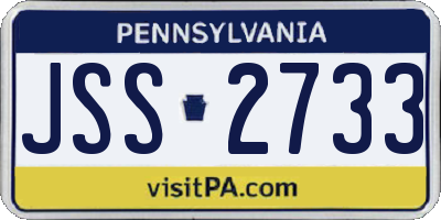 PA license plate JSS2733