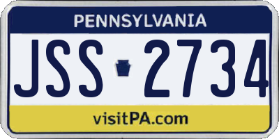 PA license plate JSS2734