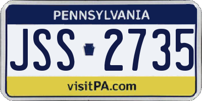 PA license plate JSS2735