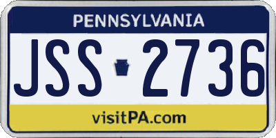 PA license plate JSS2736