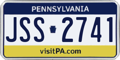 PA license plate JSS2741