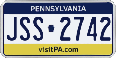 PA license plate JSS2742