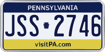 PA license plate JSS2746