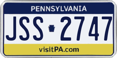 PA license plate JSS2747