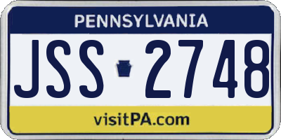 PA license plate JSS2748