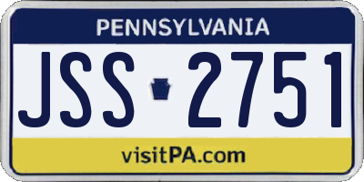 PA license plate JSS2751