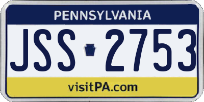 PA license plate JSS2753