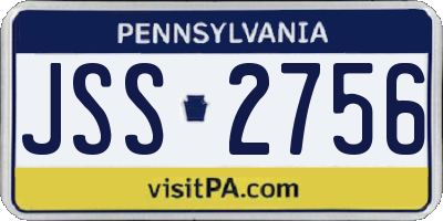 PA license plate JSS2756