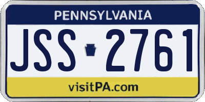 PA license plate JSS2761