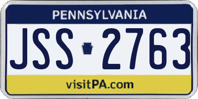 PA license plate JSS2763