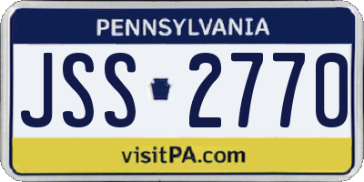 PA license plate JSS2770