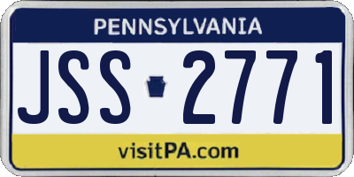 PA license plate JSS2771
