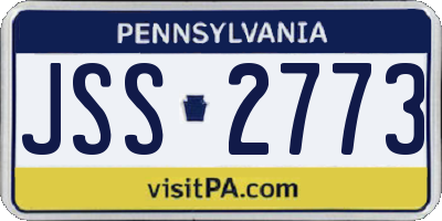 PA license plate JSS2773