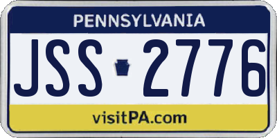 PA license plate JSS2776