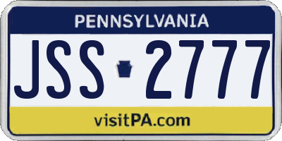 PA license plate JSS2777