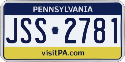 PA license plate JSS2781