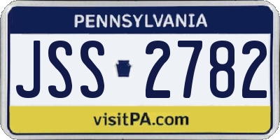 PA license plate JSS2782
