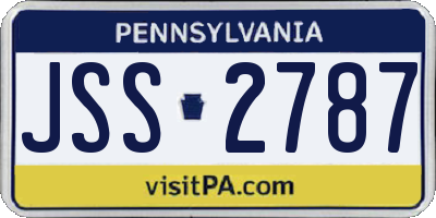 PA license plate JSS2787