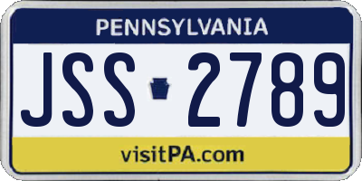 PA license plate JSS2789