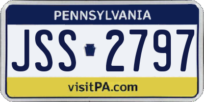 PA license plate JSS2797
